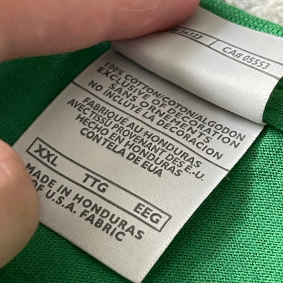 Vintage Nike 100% Cotton Green & Yellow Stripe Tee - Picture 6 of 6